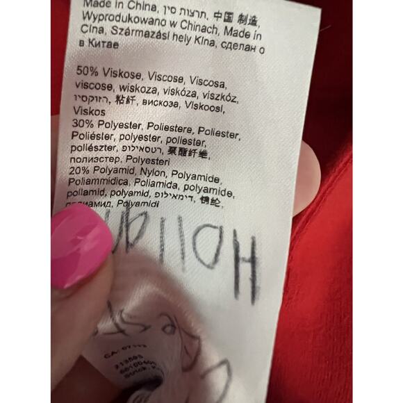 BETTY BARCLAY Bright Red Longline Big Pockets Knit Sweater Cardigan - Picture 5 of 10